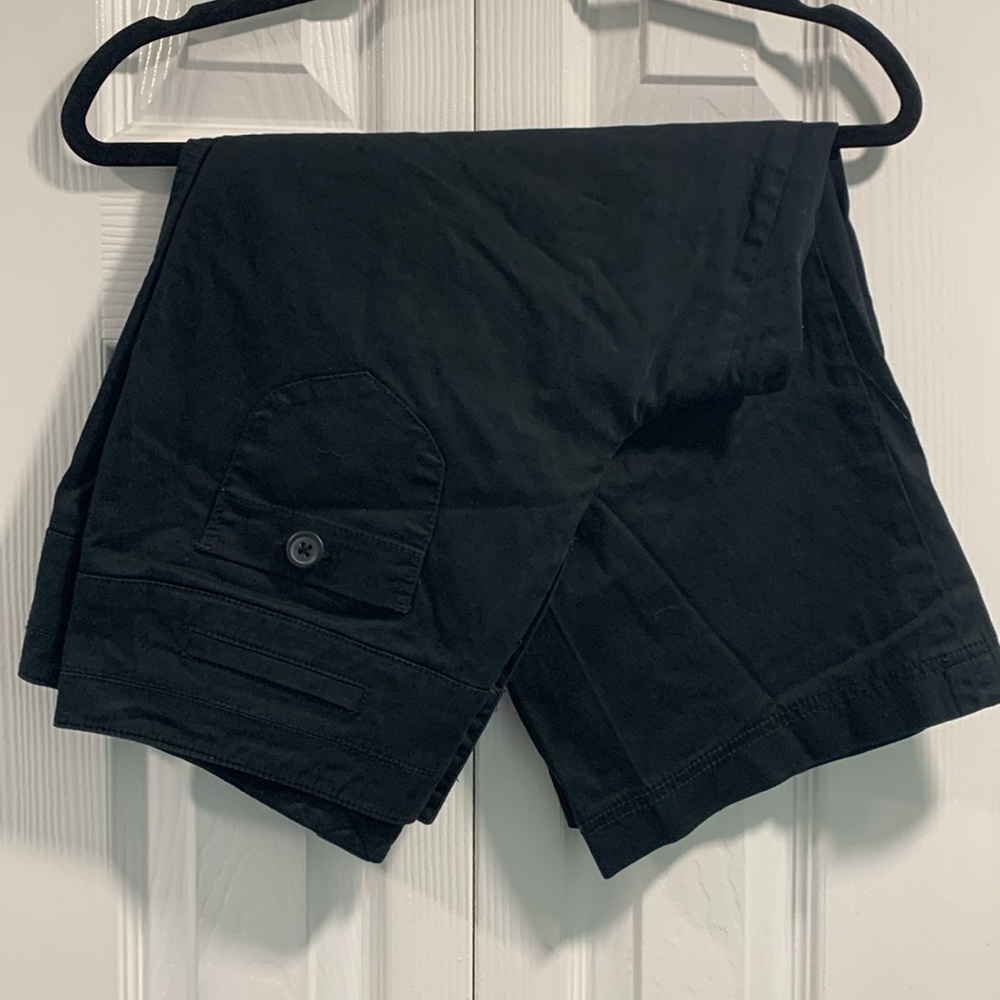 Black Larry Levine Stretch Wide Leg Capri